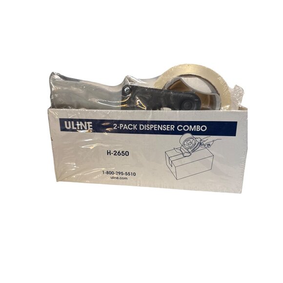 Uline 2-Pack Shipping Tape Plus Top Gun Dispenser Combo H-2650 - Picture 2 of 5
